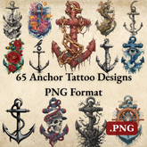 65 Anchor Tattoo Designs Bundle | 4K PNG