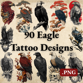 Eagle Tattoo Design Bundle — 90 Files | 4K PNG Collection