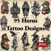 Horus Tattoo Design Bundle — 95 Files | Ancient Egyptian 4K PNG Art