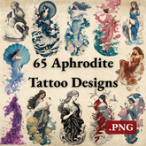 65 Aphrodite Tattoo Designs Bundle | 4K PNG