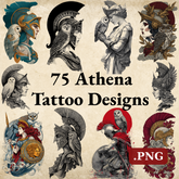 75 Athena Tattoo Designs Bundle | 4K PNG