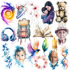 1450 Tattoo Designs in Watercolor Style (High-Res PNGs)