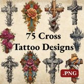 75 Cross Tattoo Designs Bundle | 4K PNG