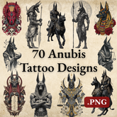 70 Anubis Tattoo Designs Bundle | 4K PNG