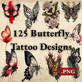 125 Butterfly Tattoo Designs Bundle | 4K PNG