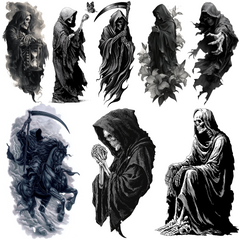 135 Grim Reaper Tattoo Designs Bundle | 4K PNG Collection