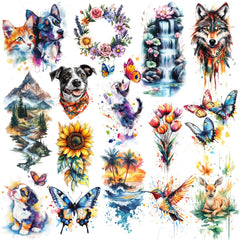 1450 Tattoo Designs in Watercolor Style (High-Res PNGs)
