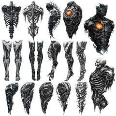 460 Biomechanical Tattoo Designs (PNG Format)