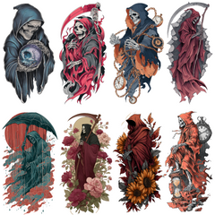 135 Grim Reaper Tattoo Designs Bundle | 4K PNG Collection
