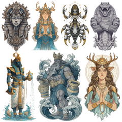 130 Divine Gods Tattoo Designs | 4K PNG Tattoo Art Bundle