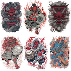 105 Oni Tattoo Designs Bundle | Japanese Demon 4K PNG Collection