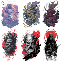 Zeus Tattoo Design Bundle — 65 Files | Greek God 4K PNG Art Collection