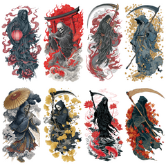 135 Grim Reaper Tattoo Designs Bundle | 4K PNG Collection