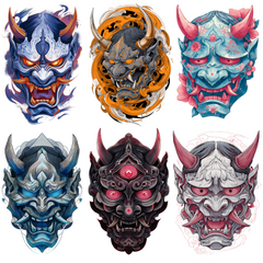 105 Oni Tattoo Designs Bundle | Japanese Demon 4K PNG Collection