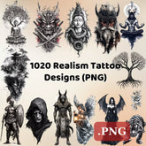 1020 Realism Tattoo Designs (PNG Format)