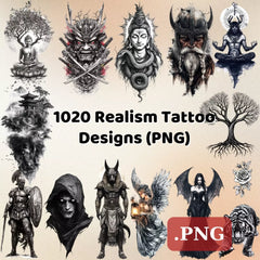 1020 Realism Tattoo Designs (PNG Format)