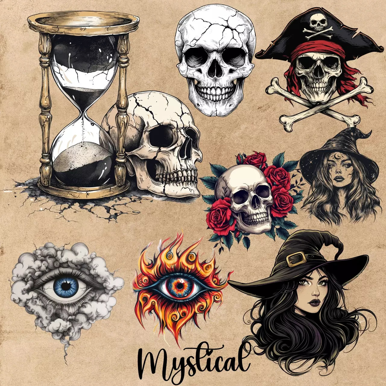 270 Traditional (Old School) Tattoo Designs – PNG Format