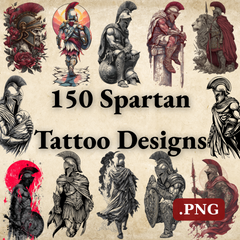 Spartan Tattoo Design Bundle — 150 Files | 4K PNG Warrior Art Collection