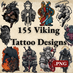 Viking Tattoo Design Bundle — 155 Files | 4K PNG Norse Art Collection