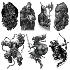 Viking Tattoo Design Bundle — 155 Files | 4K PNG Norse Art Collection