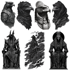 Ra Tattoo Design Bundle — 70 Files | Egyptian God 4K PNG Collection