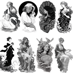 65 Aphrodite Tattoo Designs Bundle | 4K PNG