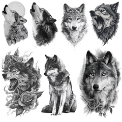 80 Wolf Tattoo Designs | Wild Spirit 4K PNG Tattoo Art Bundle