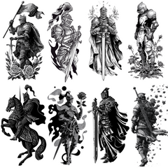 Knight Tattoo Design Bundle — 80 Files | 4K PNG Collection