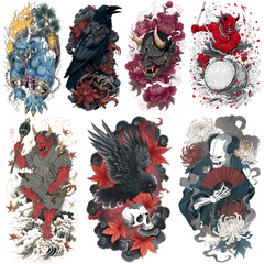 Demon Tattoo Design Bundle — 158 Files | 4K PNG Collection