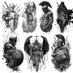 Warrior Tattoo Design Bundle — 145 Files | 4K PNG Brave Art Collection