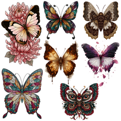 125 Butterfly Tattoo Designs Bundle | 4K PNG
