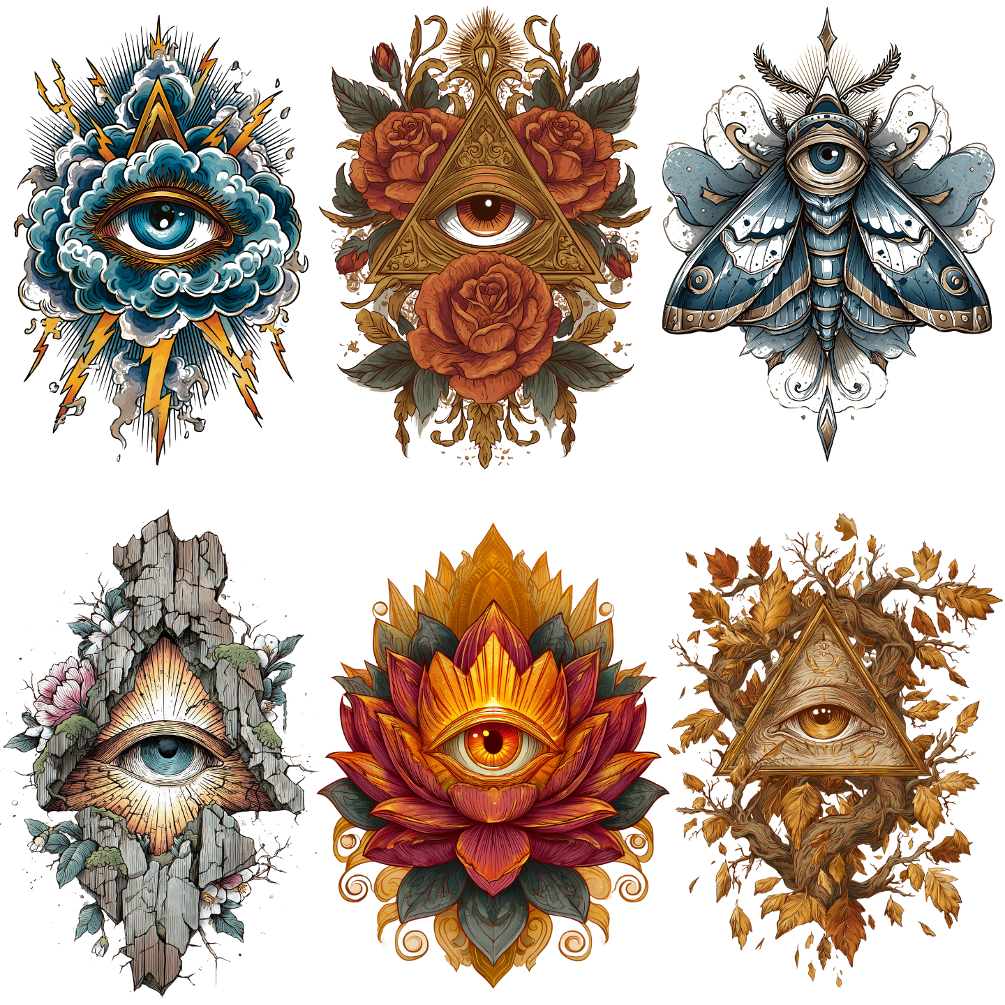 Eye of Providence Tattoo Design Bundle — 110 Files | 4K PNG