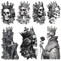 Skull Queen Tattoo Design Bundle — 145 Files | 4K PNG Art Collection