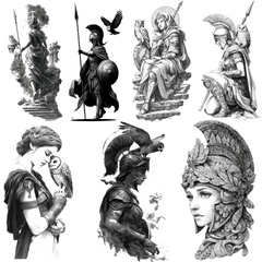 75 Athena Tattoo Designs Bundle | 4K PNG