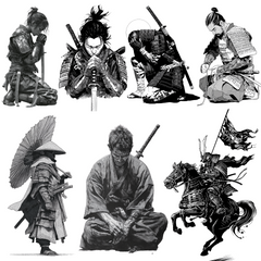 Samurai Tattoo Design Bundle — 88 Files | 4K PNG Art Collection