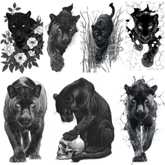 95 Panther Tattoo Designs Bundle | 4K PNG Art Collection