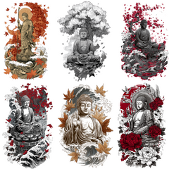 75 Buddha Tattoo Designs Bundle | 4K PNG