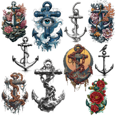 65 Anchor Tattoo Designs Bundle | 4K PNG