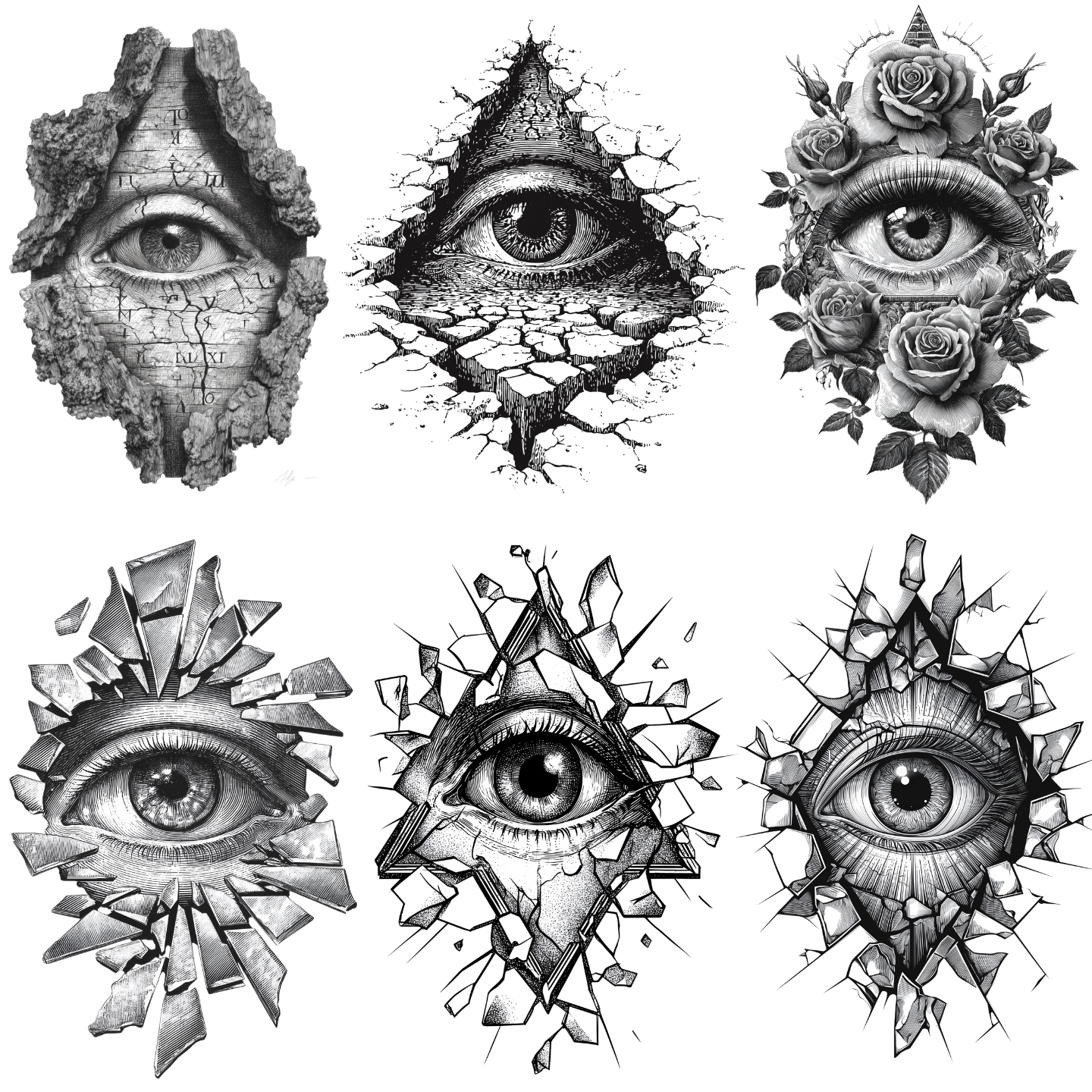 Eye of Providence Tattoo Design Bundle — 110 Files | 4K PNG