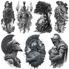 Spartan Tattoo Design Bundle — 150 Files | 4K PNG Warrior Art Collection