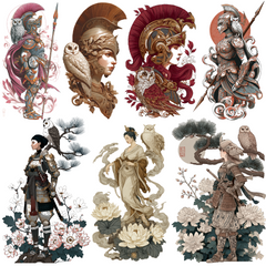 75 Athena Tattoo Designs Bundle | 4K PNG
