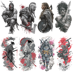 Warrior Tattoo Design Bundle — 145 Files | 4K PNG Brave Art Collection