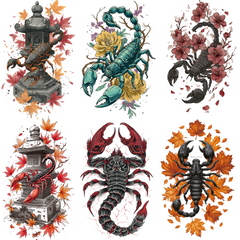 Scorpion Tattoo Design Bundle — 77 Files | 4K PNG Art Collection