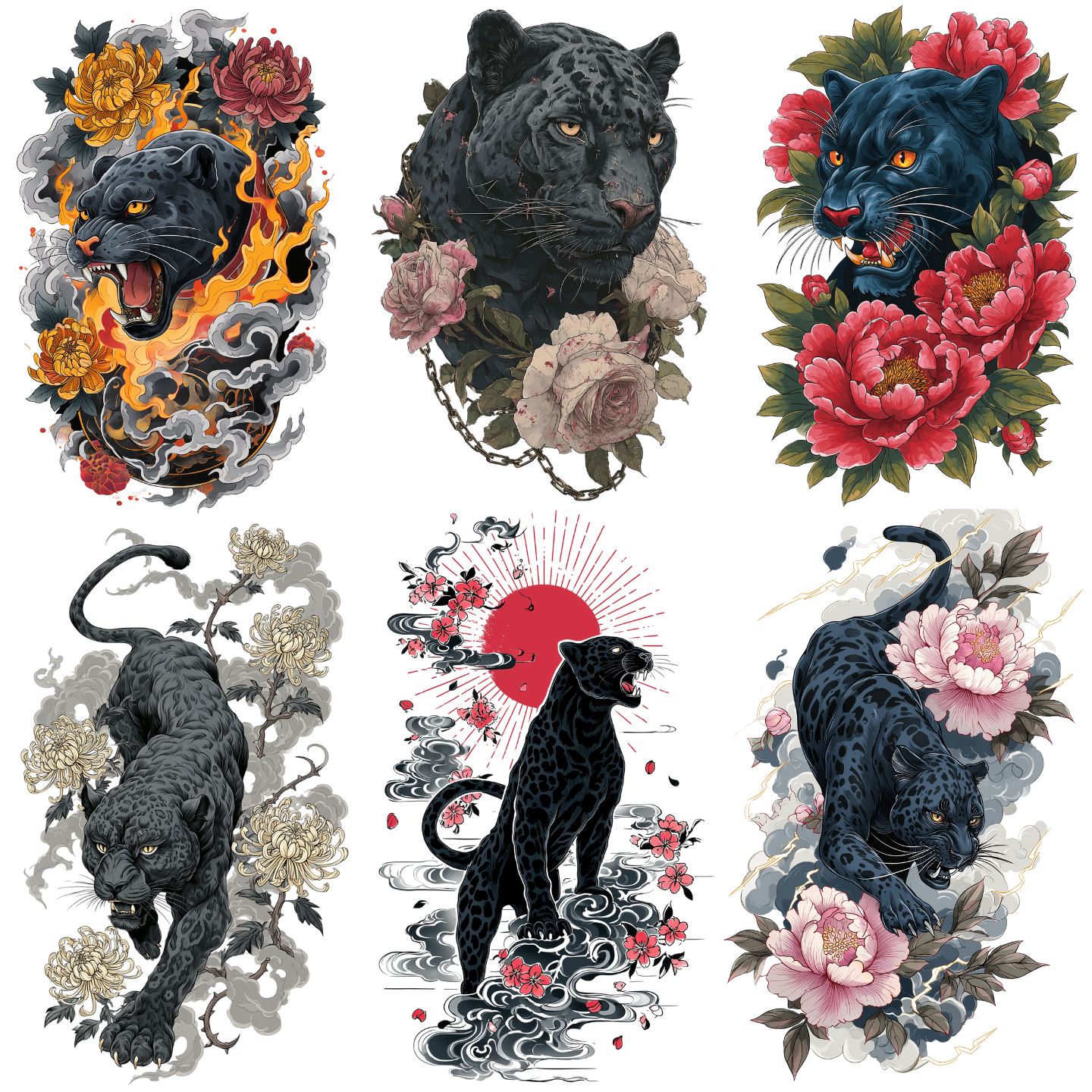 95 Panther Tattoo Designs Bundle | 4K PNG Art Collection