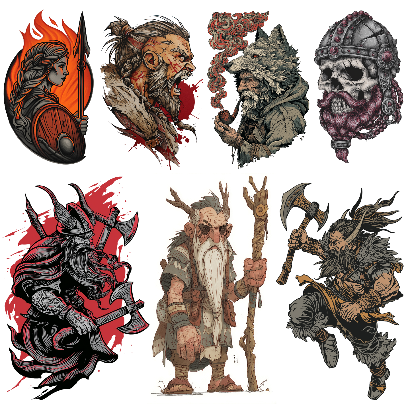 Viking Tattoo Design Bundle — 155 Files | 4K PNG Norse Art Collection