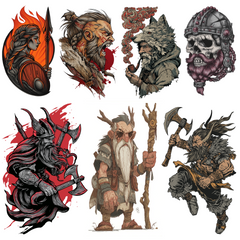 Viking Tattoo Design Bundle — 155 Files | 4K PNG Norse Art Collection