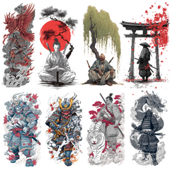 Samurai Tattoo Design Bundle — 88 Files | 4K PNG Art Collection