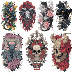 Demon Tattoo Design Bundle — 158 Files | 4K PNG Collection