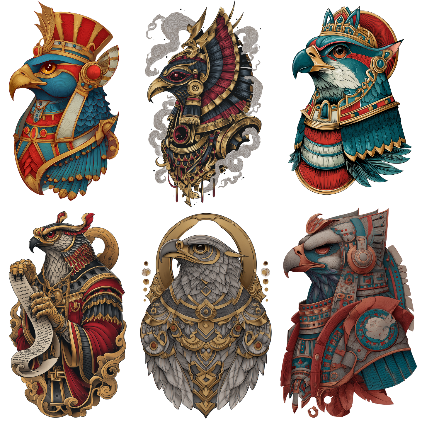 Horus Tattoo Design Bundle — 95 Files | Ancient Egyptian 4K PNG Art