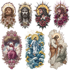 Jesus Christ Tattoo Design Bundle — 125 Files | 4K PNG Collection